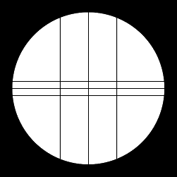 Schema del reticolo dell'oculare