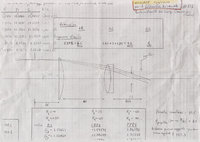 Foglio con il progetto ottico